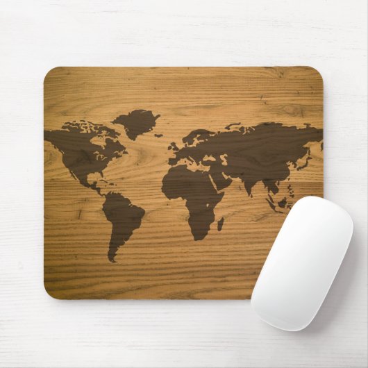 Hölzerne Korn-Weltkarte Mousepad (Mit Mouse)