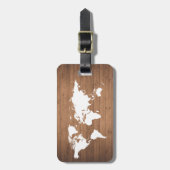 Hölzerne Korn Weltkarte-rustikaler Gepäckanhänger (Vorderseite vertikal)