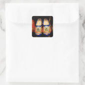 Hölzerne lackierte Lappen, Holland Quadratischer Aufkleber (Tasche)