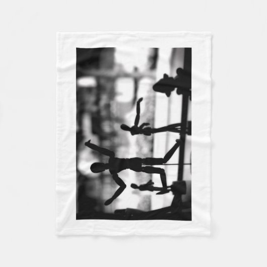 Hölzerne Marionette BW Fleecedecke (Vorderseite)