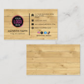 Hölzerne moderne minimalistische soziale Medien Ic Visitenkarte (Vorne/Hinten)