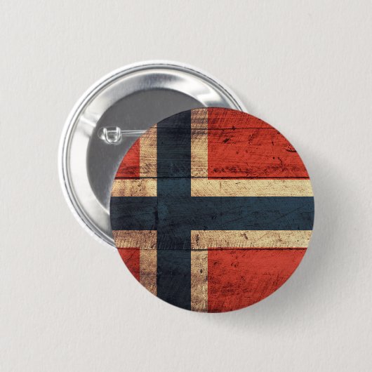 Hölzerne Norwegen-Flagge Button (Vorne & Hinten)