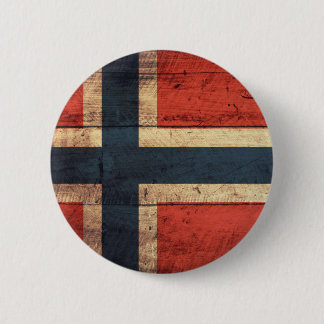 Hölzerne Norwegen-Flagge Button