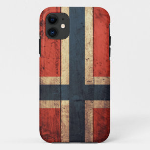 Hölzerne Norwegen-Flagge iPhone 11 Hülle