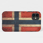 Hölzerne Norwegen-Flagge Case-Mate iPhone Hülle (Rückseite (Horizontal))