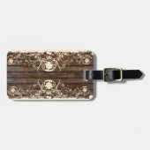 Hölzerne Planken, schäbiger Spitze-Gepäckanhänger Gepäckanhänger (Vorderseite horizontal)