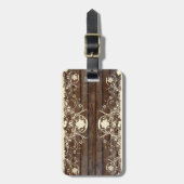 Hölzerne Planken, schäbiger Spitze-Gepäckanhänger Gepäckanhänger (Vorderseite vertikal)