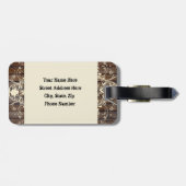 Hölzerne Planken, schäbiger Spitze-Gepäckanhänger Gepäckanhänger (Rückseite horizontal)