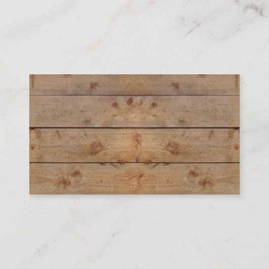 Hölzerne Planken Visitenkarte (Rückseite)
