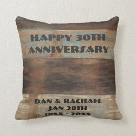 Hölzerne Platten-30. Jahrestag Kissen
