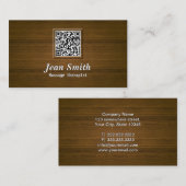 Hölzerne QR Code-Massage-Therapeut-Visitenkarte Visitenkarte (Vorne/Hinten)