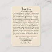 Hölzerne quere heilige Herz-Engels-Blumen-heilige Visitenkarte (Rückseite)