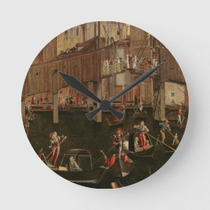 Hölzerne Rialto Brücke, vom Wunder des Reli Runde Wanduhr