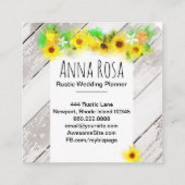 *~* hölzerne rustikale Vintage Quadratische Visitenkarte (Rückseite)