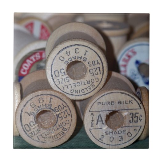 Hölzerne Spulen Fliese (Vorderseite)