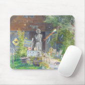 Hölzerne Stier-Antiken-Mausunterlage Mousepad (Mit Mouse)