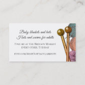 Hölzerne Stricknadelgarn-Stricker-Visitenkarte Visitenkarte (Rückseite)