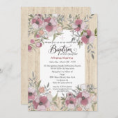 Hölzerne Taufe-Einladung Athene Einladung (Vorne/Hinten)