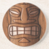 Hölzerne Tiki Maske Getränkeuntersetzer (Vorne)