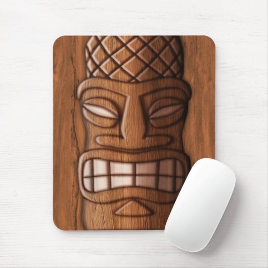 Hölzerne Tiki Maske Mousepad (Mit Mouse)
