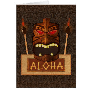 Hölzerne Tiki Masken-Vintager Retro ALOHA