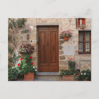 Hölzerne Tür Toskana Italien personalisiert Postkarte