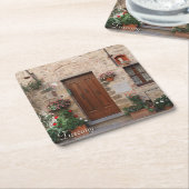 Hölzerne Tür Toskana Italien personalisiert Rechteckiger Pappuntersetzer (angewinkelt)