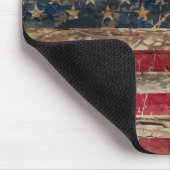 Hölzerne Vintage amerikanische Flagge Mousepad (Ecke)