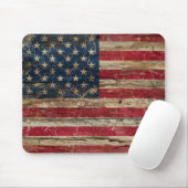 Hölzerne Vintage amerikanische Flagge Mousepad (Mit Mouse)