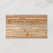 Hölzerne Visitenkarte (Rückseite)