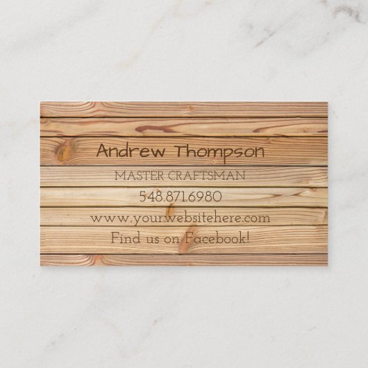 Hölzerne Visitenkarte (Rückseite)