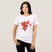Hölzerne Wegweiser-Wünsche Tri-Blend Shirt (Vorderseite voll)