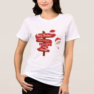 Hölzerne Wegweiser-Wünsche Tri-Blend Shirt