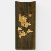 Hölzerne Weltkarte Banner (Vertikal)