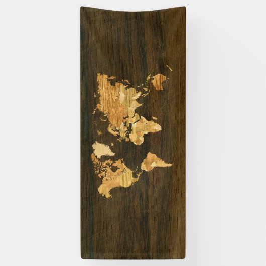 Hölzerne Weltkarte Banner (Vertikal)