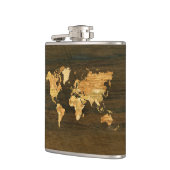 Hölzerne Weltkarte Flachmann (Links)