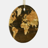 Hölzerne Weltkarte Keramik Ornament (Rechts)