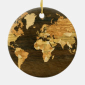 Hölzerne Weltkarte Keramik Ornament (Hinten)