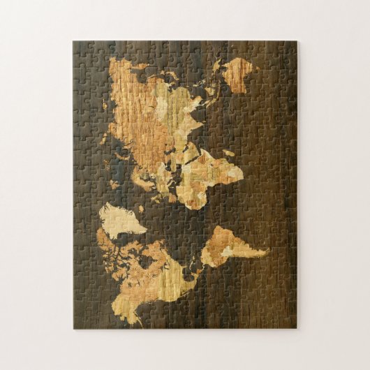 Hölzerne Weltkarte Puzzle (Vertikal)