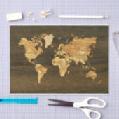 Hölzerne Weltkarte Seidenpapier (Handwerk)