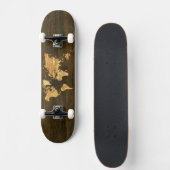 Hölzerne Weltkarte Skateboard (Vorne)