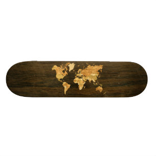 Hölzerne Weltkarte Skateboard