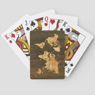 Hölzerne Weltkarte Spielkarten