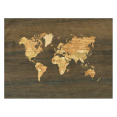 Hölzerne Weltkarte Tischdecke (Vorderseite (Horizontal))