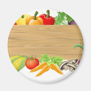 Hölzerne Zeichengemüseillustration Magnet