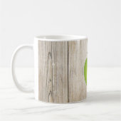 Hölzernen Platten-Grün-Apple-Lehrers Kaffeetasse (Links)