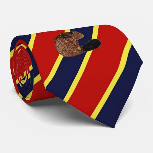 Hölzerner Abzeichen-Biber Striped KleiderKrawatte Krawatte (Gerollt)