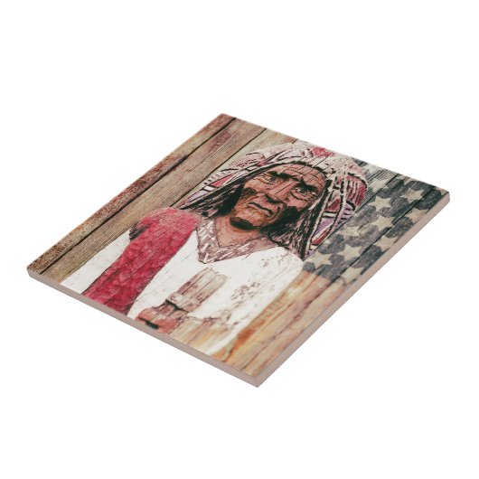 Hölzerner antiker Zigarrenladen-Inder Fliese (Seite)