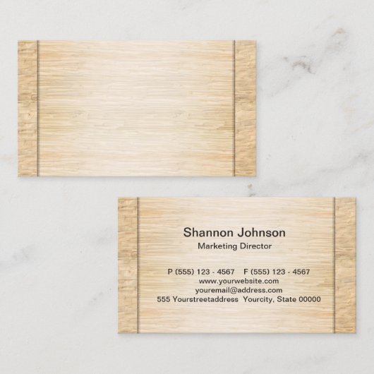 Hölzerner Bambushintergrund Visitenkarte (Vorne/Hinten)