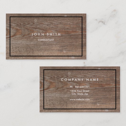 Hölzerner Blick-doppelseitige Visitenkarte (Vorne/Hinten)